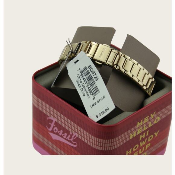 Fossil BQ3729 Women Silver Skeleton Dial & Gold Toned Automatic Watch - Picture 6 of 6